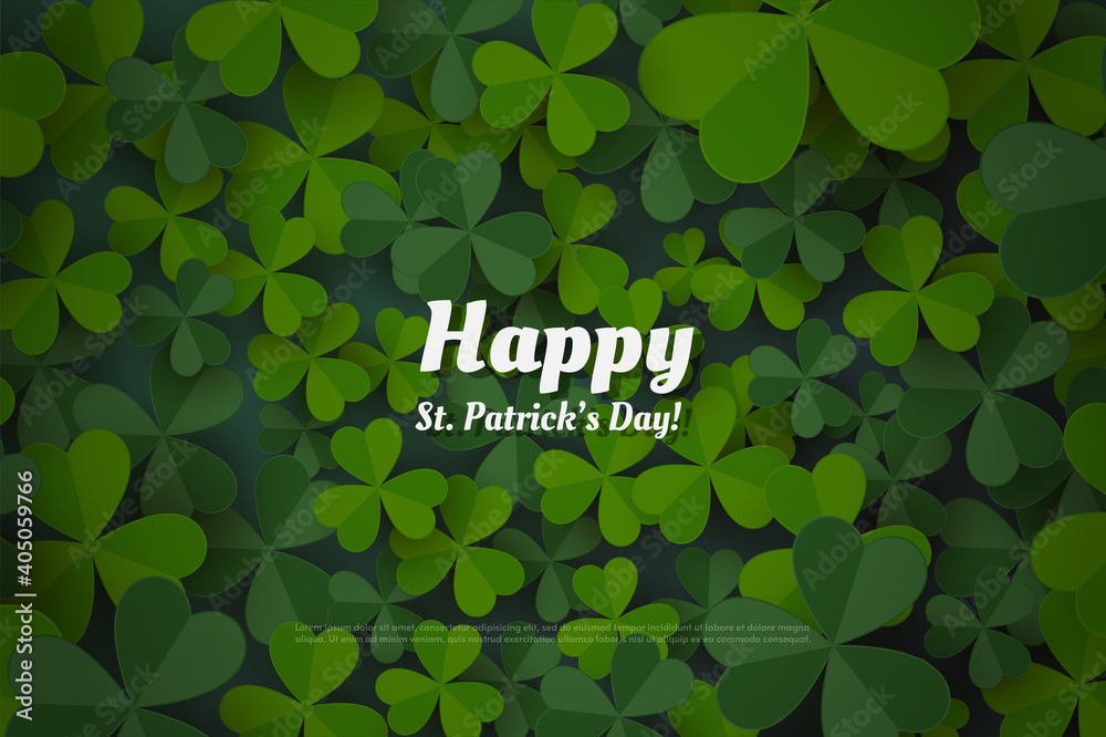 st patrick's day background with green leaves.
 - obrazy, fototapety, plakaty 