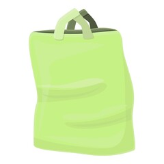 Poster - Biodegradable plastic green bag icon. Cartoon of biodegradable plastic green bag vector icon for web design isolated on white background