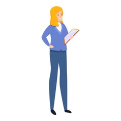 Poster - Office woman agent icon. Cartoon of office woman agent vector icon for web design isolated on white background