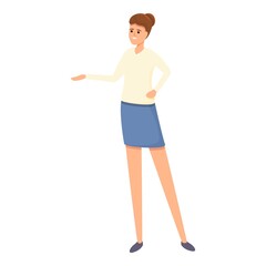 Poster - Woman office agent icon. Cartoon of woman office agent vector icon for web design isolated on white background