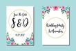 © Vectorcome - Wedding invitation frame set, floral watercolor hand drawn Peony Flower design Invitation Card Template