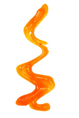 Wall Mural - liquid orange jelly isolated on white background