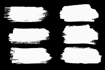 Poster - set black strokes of paint isolated on a white background.