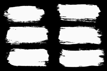 Poster - set black strokes of paint isolated on a white background.