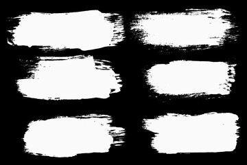 Poster - set black strokes of paint isolated on a white background.