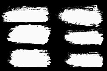 Poster - set black strokes of paint isolated on a white background.
