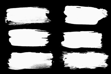 Poster - set black strokes of paint isolated on a white background.