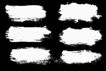 Poster - set black strokes of paint isolated on a white background.