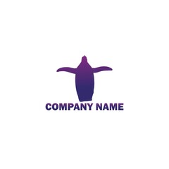 Wall Mural - logo icon penguin dolphin with beautiful purple gradations