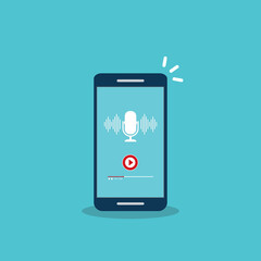 Wall Mural - Podcast Mobile Device App Interface