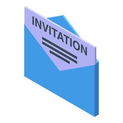 Poster - Envelope invitation job icon. Isometric of envelope invitation job vector icon for web design isolated on white background