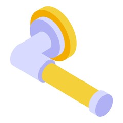 Poster - Closed door handle icon. Isometric of closed door handle vector icon for web design isolated on white background