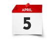 April 5 day calendar