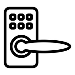 Poster - Digital door handle icon. Outline digital door handle vector icon for web design isolated on white background