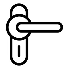 Poster - Closed door handle icon. Outline closed door handle vector icon for web design isolated on white background