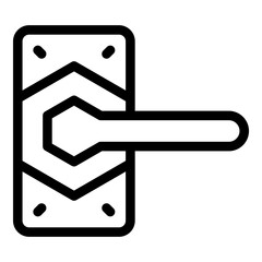 Poster - Decoration door handle icon. Outline decoration door handle vector icon for web design isolated on white background