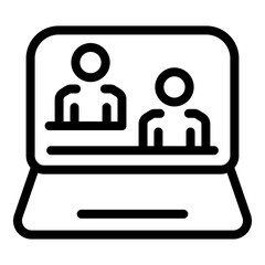 Poster - Business collaboration laptop icon. Outline business collaboration laptop vector icon for web design isolated on white background