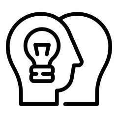 Poster - Business collaboration idea icon. Outline business collaboration idea vector icon for web design isolated on white background