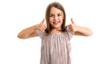 © _jure - Portrait of happy girl making thumbs up gesture at camera.