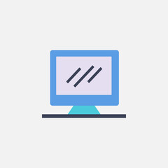 Poster - computer monitor pc icon with flat style vector illustration