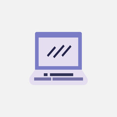 Poster - laptop icon with flat style. blank screen notebook device vector illustration