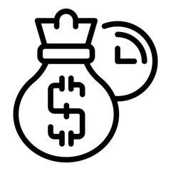 Poster - Business collaboration money bag icon. Outline business collaboration money bag vector icon for web design isolated on white background