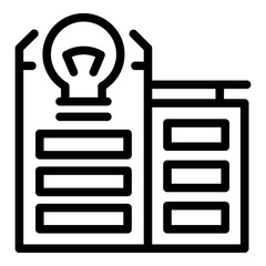 Poster - Energy building icon. Outline energy building vector icon for web design isolated on white background