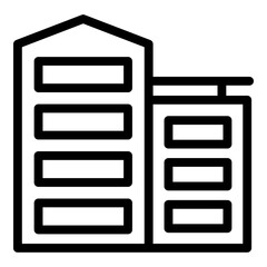 Poster - City buildings icon. Outline city buildings vector icon for web design isolated on white background