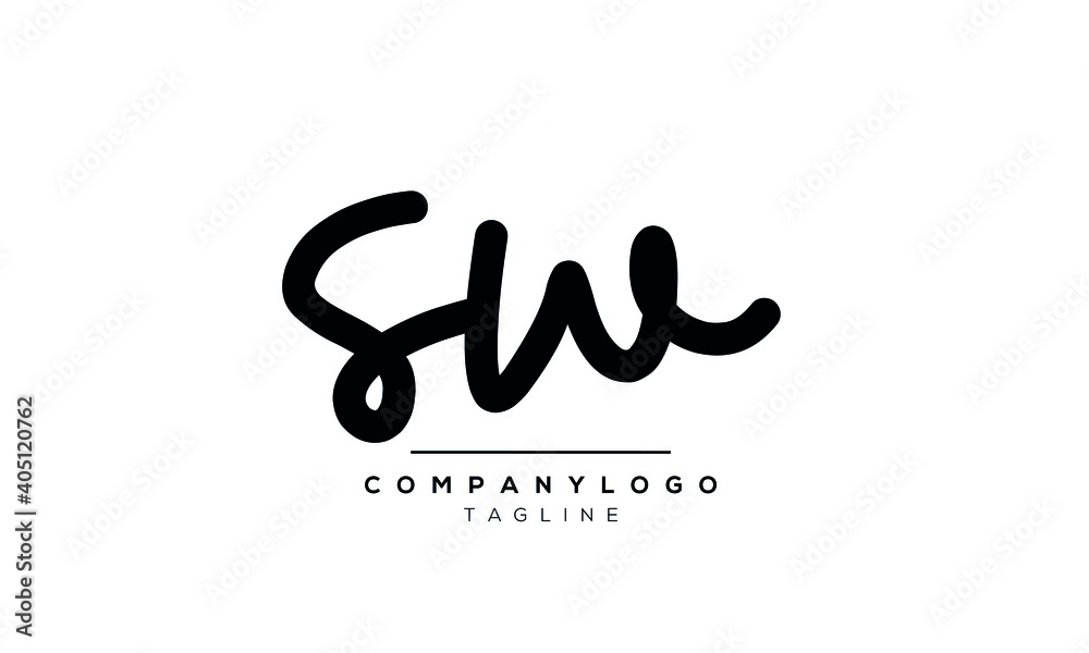 Abstract Letter Initial SW Vector Logo Design Template Stock Vector ...