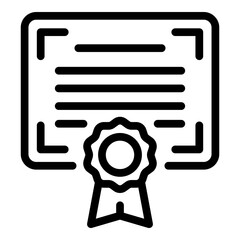 Poster - Degree certificate icon. Outline degree certificate vector icon for web design isolated on white background