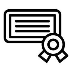 Poster - Graduation diploma icon. Outline graduation diploma vector icon for web design isolated on white background