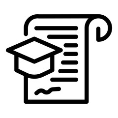 Poster - Degree document icon. Outline degree document vector icon for web design isolated on white background