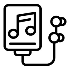 Poster - Music player icon. Outline music player vector icon for web design isolated on white background