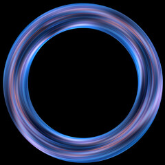 Sticker - abstract blured neon colorful circle on black background