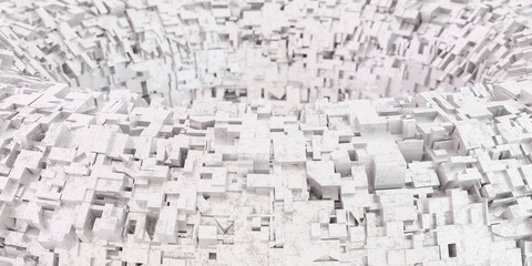  abstract white cubic technology surface 3d render illustration