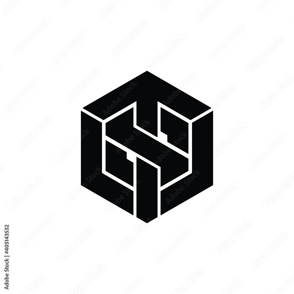 Letter ST hexagon logo design vector Stock Vector | Adobe Stock