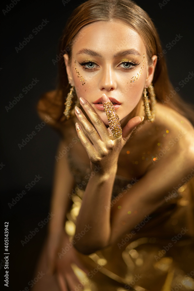 golden gala dresses Gold V-Neck Formal Dress With Elegant Beading Embellishment main image 0