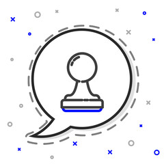 Poster - Line Stamp icon isolated on white background. Colorful outline concept. Vector Illustration.