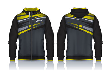 Hoodie shirts template.Jacket Design,Sportswear Track front and back view.
