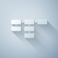 Aufkleber - Paper cut Site map icon isolated on grey background. Paper art style. Vector.