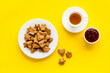© 279photo - Freshly baked butter cookies with tea, top view