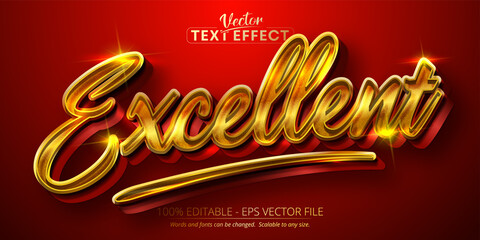 Poster - Excellent text, shiny gold style editable text effect