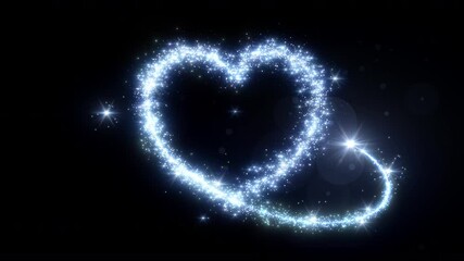 Wall Mural - heart glitter sparkling particles love fireworks background.