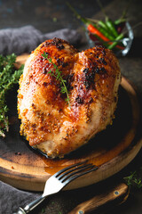 Canvas Print - Baked chicken breast with aromatic herbs