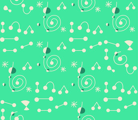 Poster - Seamless geometric pattern with the image of space, stars, constellations, snowflakes. Vector design for great web banner, business presentation, brand package, fabric, print, wallpaper, postcard.