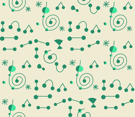 Poster - Seamless geometric pattern with the image of space, stars, constellations, snowflakes. Vector design for great web banner, business presentation, brand package, fabric, print, wallpaper, postcard.
