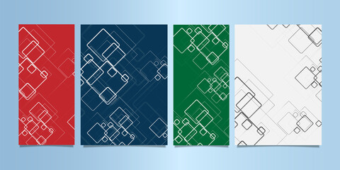 Wall Mural - Set of Abstract squares banner pattern. Business design template. Vector banner.