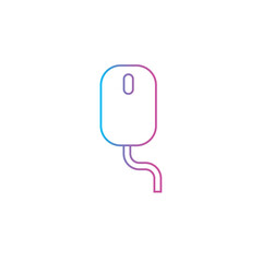 Poster - mouse computer outline line style icon vector illustration