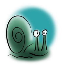 Smiling Snail With Green Shell