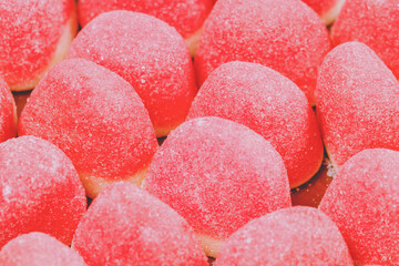 Poster - colored figured marmalade. sweet dessert. tinted culinary background for designer